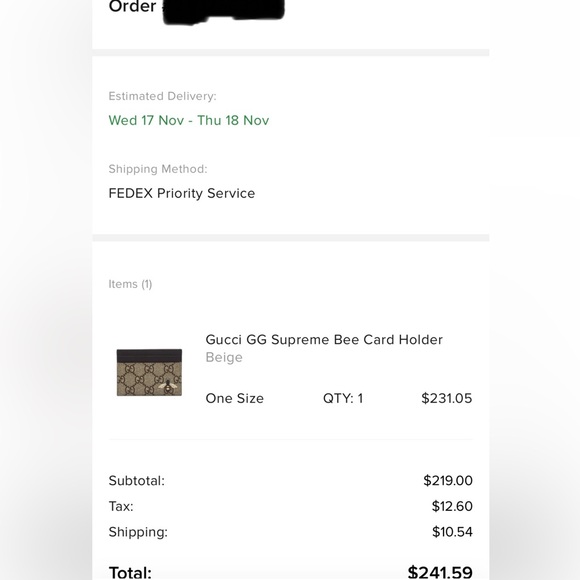 Gucci GG Supreme Bee Card Holder - Picture 5 of 5